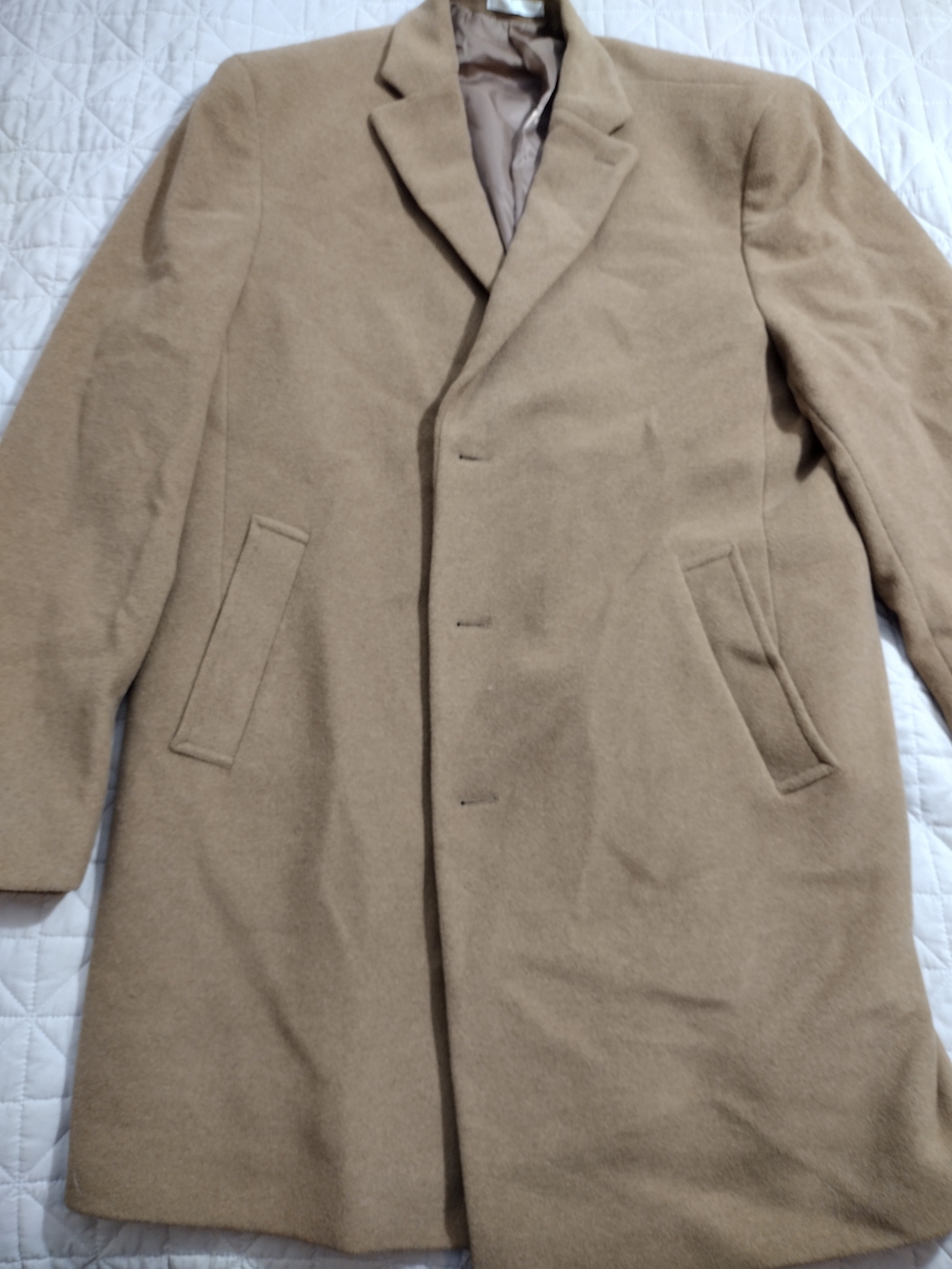Calvin Klein Camel Wool Pea Coat